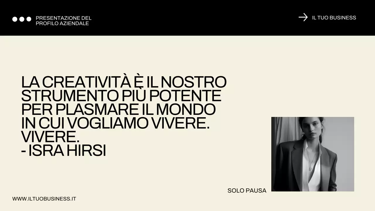 Profilo aziendale minimale blu e nero