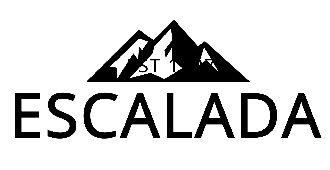 Clube de escalada de inspiração vintage com ilustrações de montanhas e tipos de letra serifados