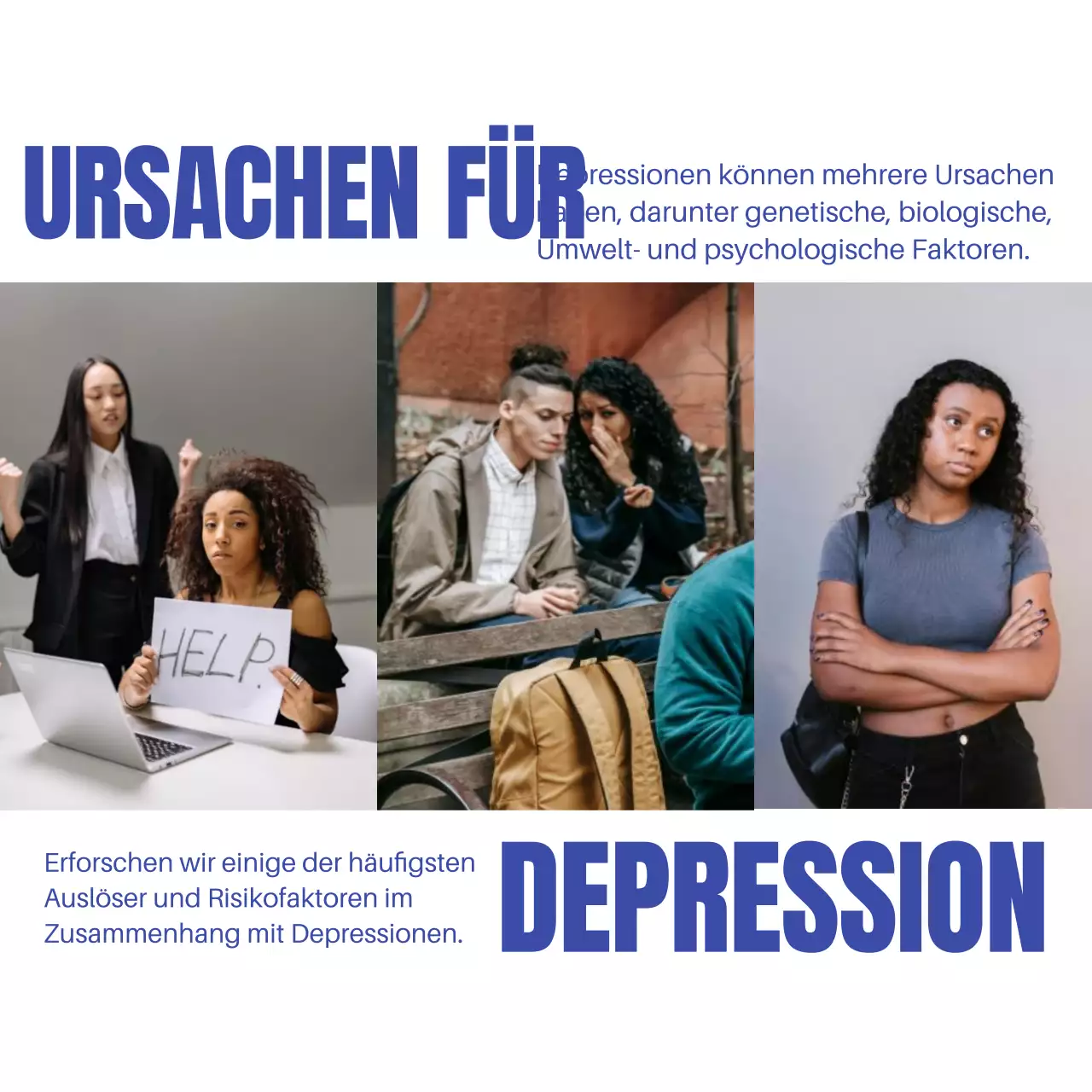 Blue and White Modern Depressionen verstehen Einleitung