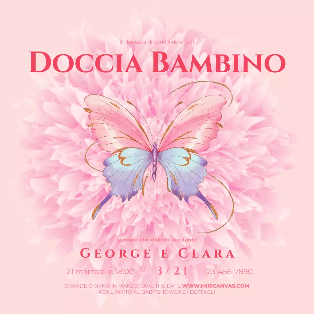 Inviti per baby shower eleganti e rosa