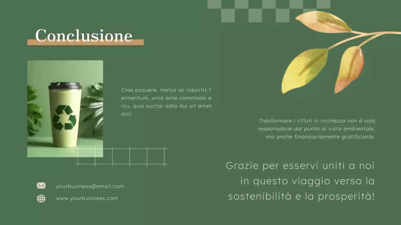 Green Natural Business Strategia innovativa di riciclaggio