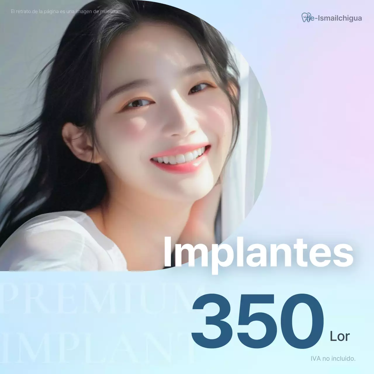 Promoción de la guía de precios de un evento hospitalario para promocionar una sencilla consulta dental en blanco y azul claro