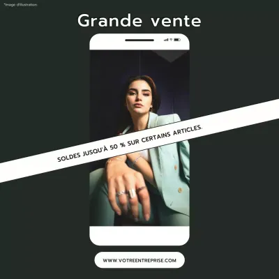 Black and White Elegant Woman Boutique Grand Sale Promotion