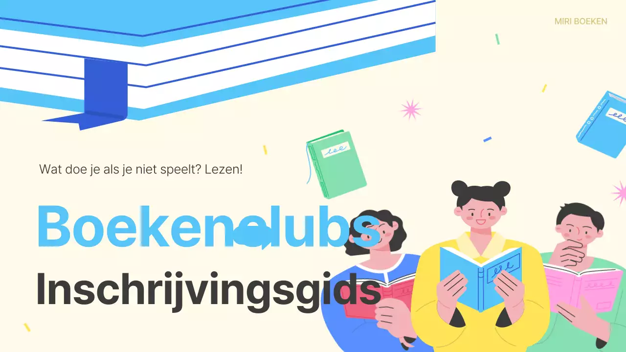 Promoot het lidmaatschap van een gele en lichtblauwe boekenclub