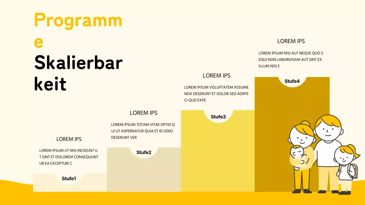 Einfacher gelb-schwarzer Programmplaner für Familienkultur