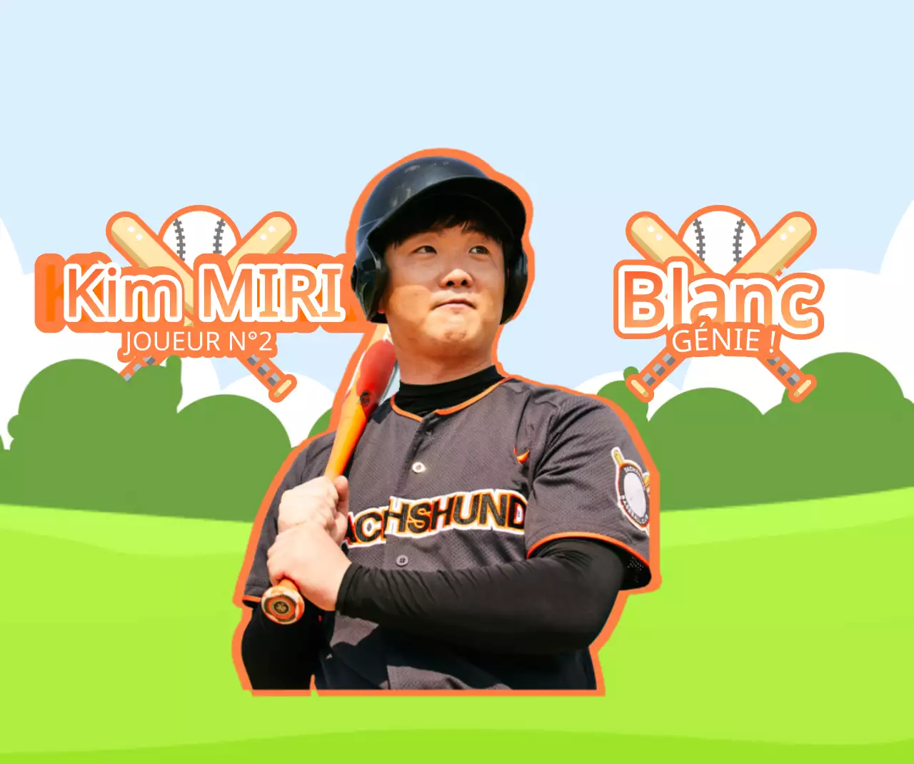 Illustration d'un terrain de baseball orange et vert