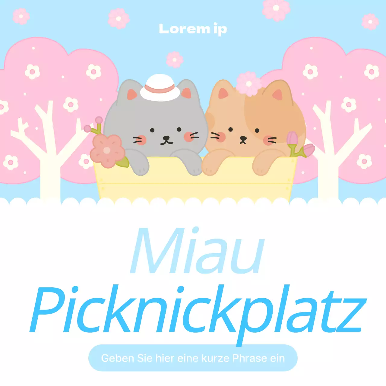 Niedlicher Katzen-Notizblock in Hellblau und Rosa