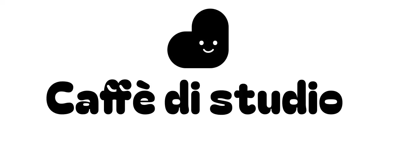 Logo della sala lettura del caffè studio in un carattere tipografico arrotondato