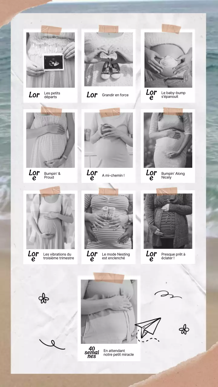 Guide d'évolution de la grossesse moderne beige et marron