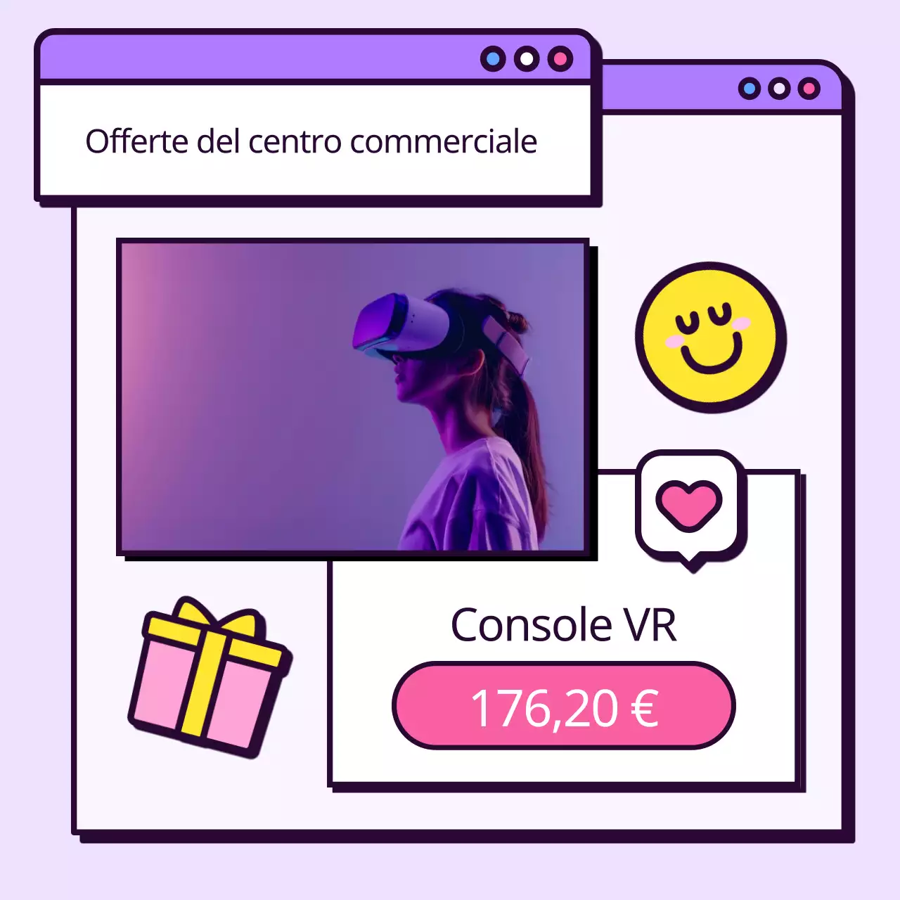 Idee regalo kitsch per la festa del bambino in viola e rosa