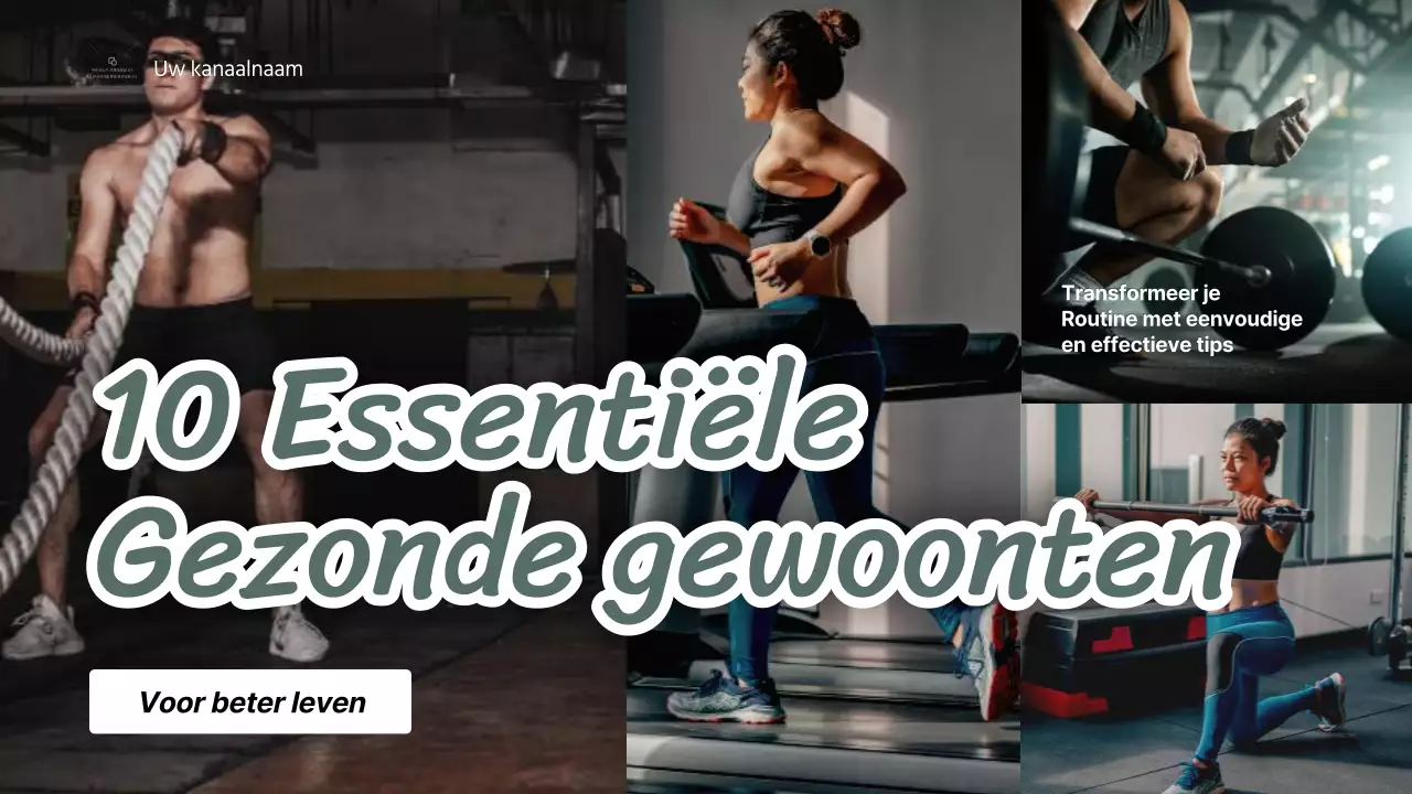 Zwart-wit eenvoudige tips voor gezonde gewoonten Youtube miniatuurvideo