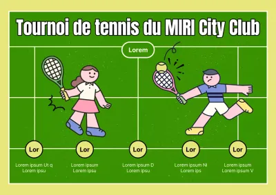 Promouvoir un tournoi de tennis amical en chartreuse et en vert