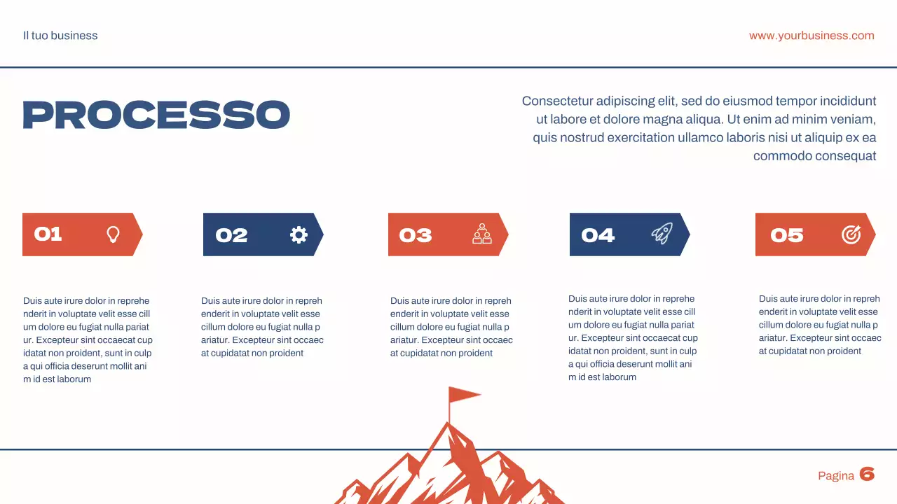 Blu Rosso Semplice presentazione aziendale per il piano degli obiettivi