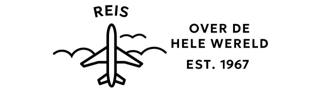 Cool en eenvoudig reisbureau met vliegtuig- en wolkenillustraties