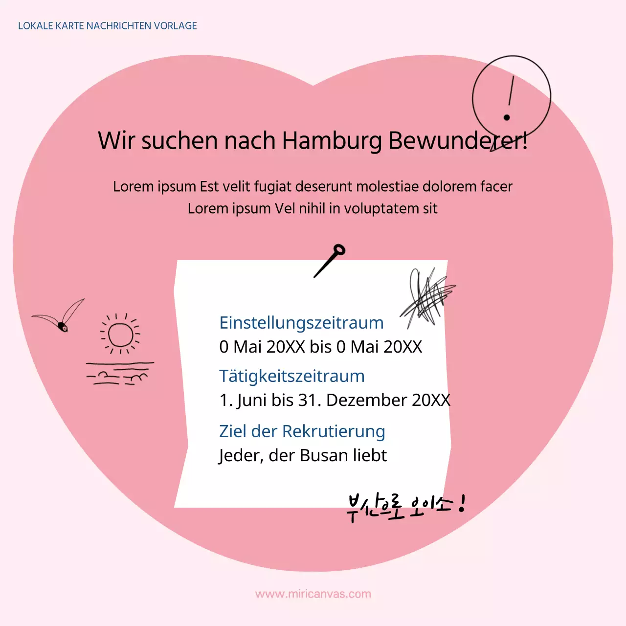 Bewerben Sie eine einfache Busan-Vorlage in Hellblau und Schwarz