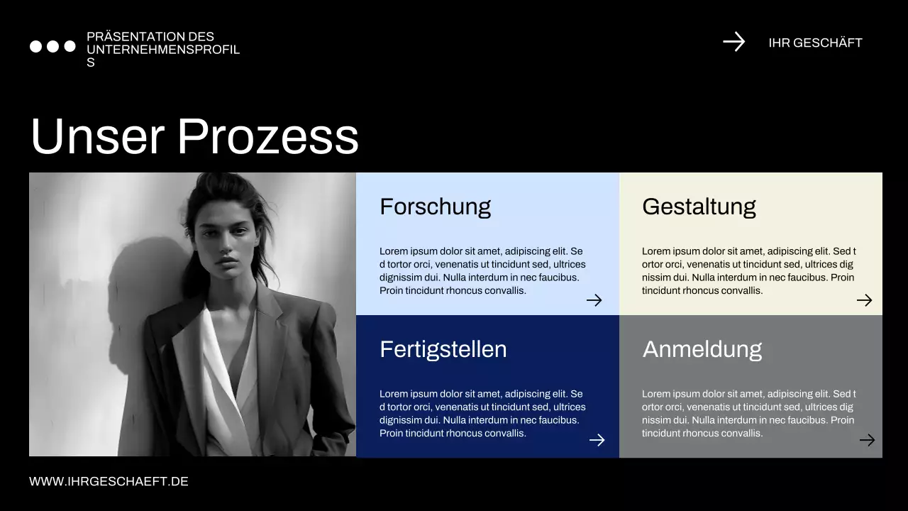 Blaues und schwarzes Minimal Business Profil