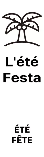 Un festival d'été ensoleillé avec des illustrations de palmiers