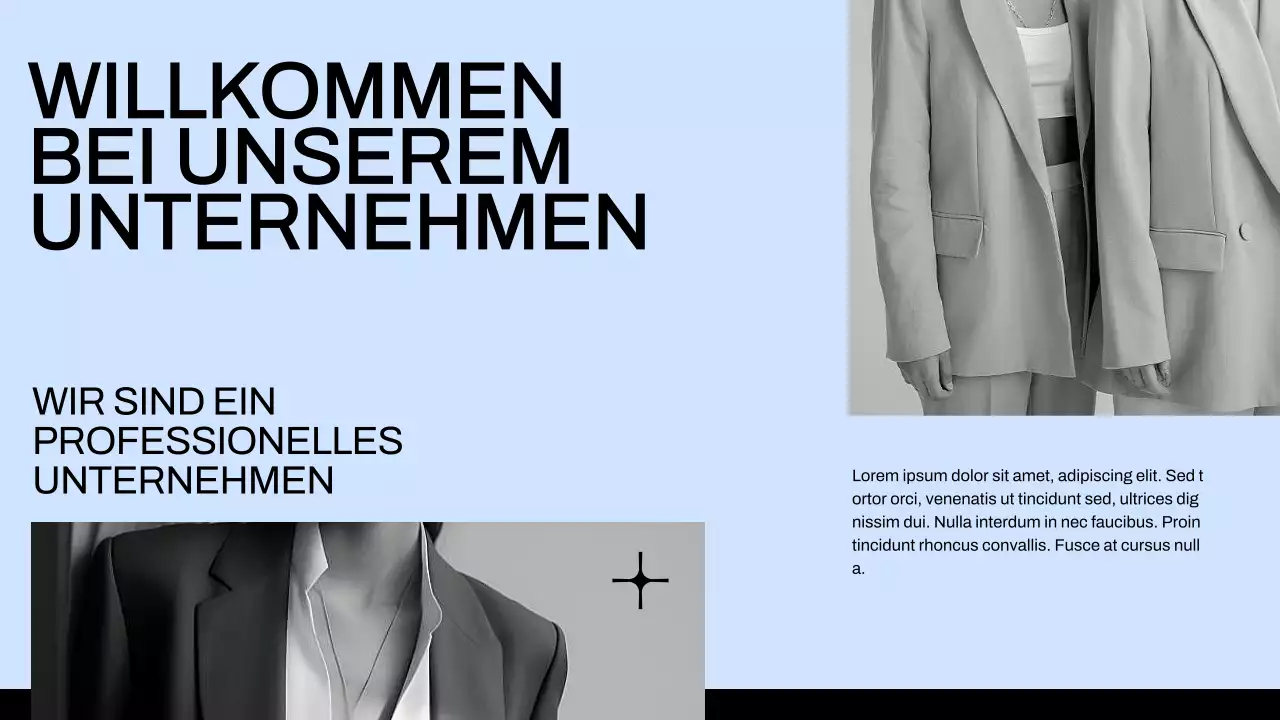 Blaues und schwarzes Minimal Business Profil