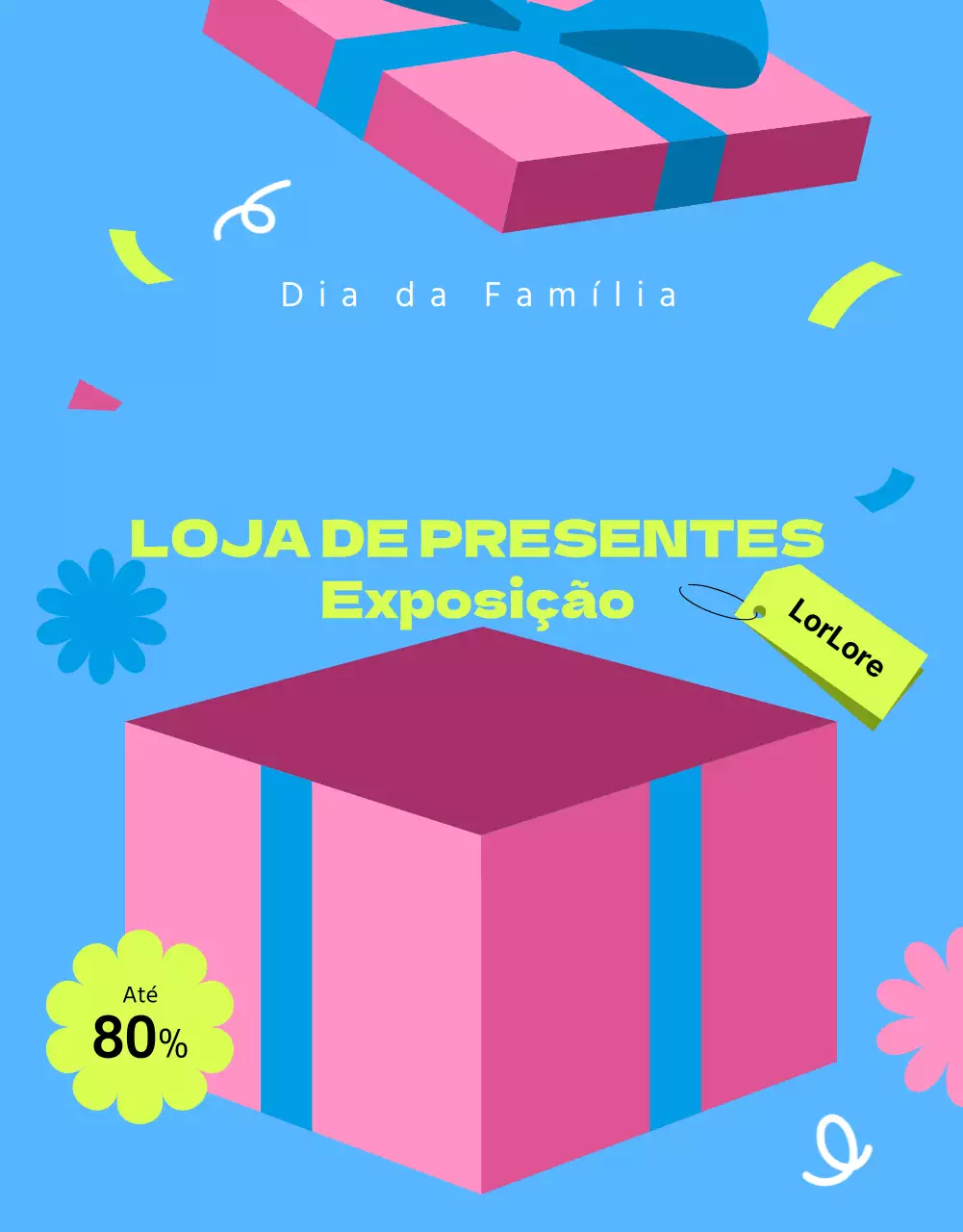 Promover o Mês da Família com um toque kitsch azul e cor-de-rosa