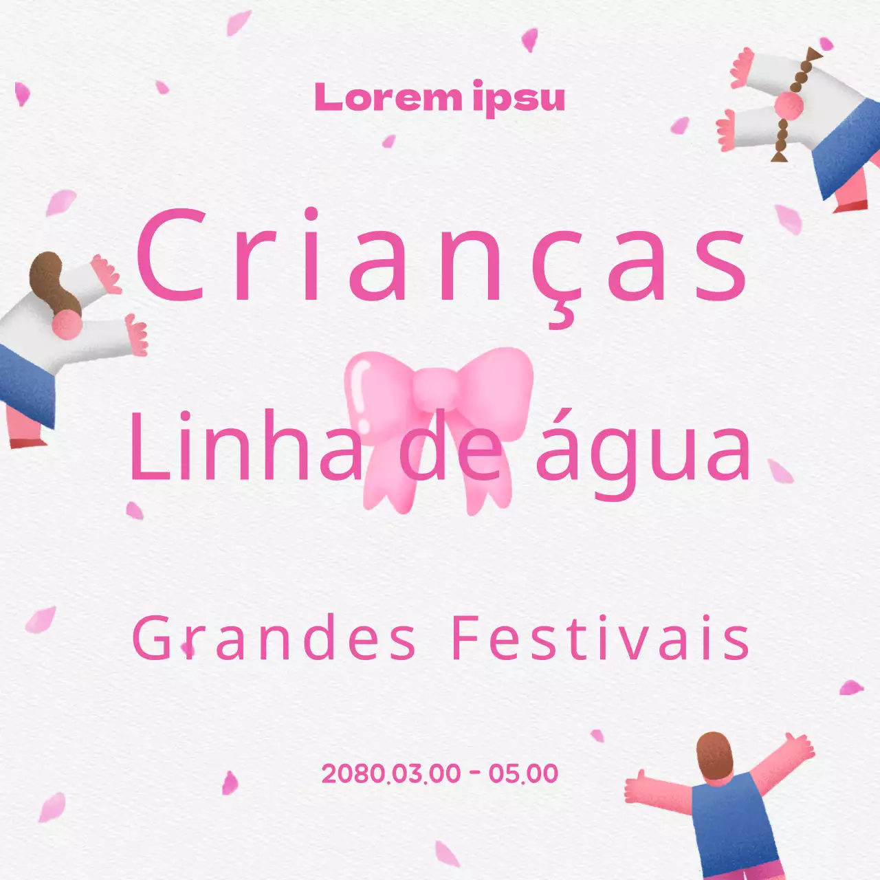 Promover um dia da criança cor-de-rosa e branco