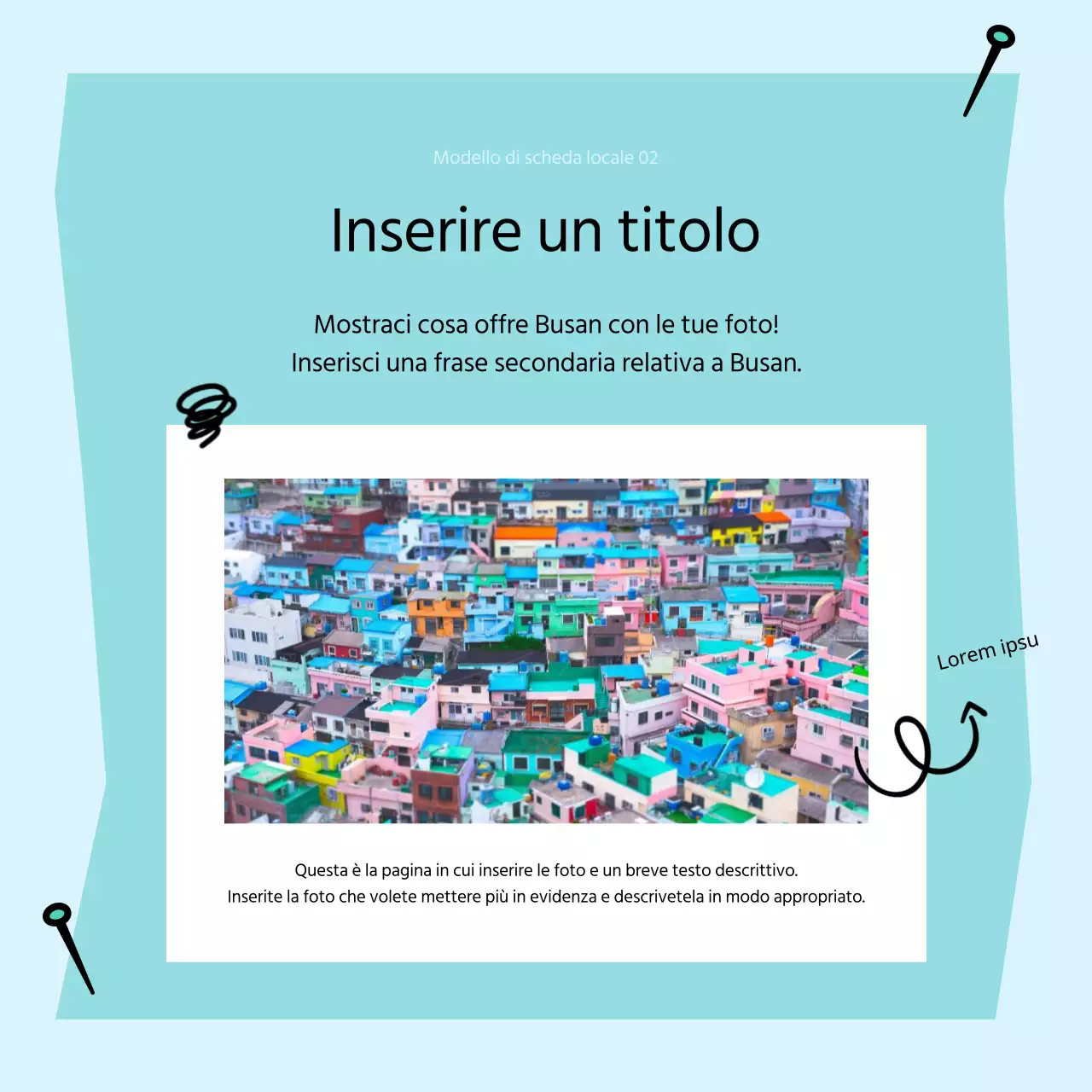 Promuovere un semplice modello di Busan in blu chiaro e nero