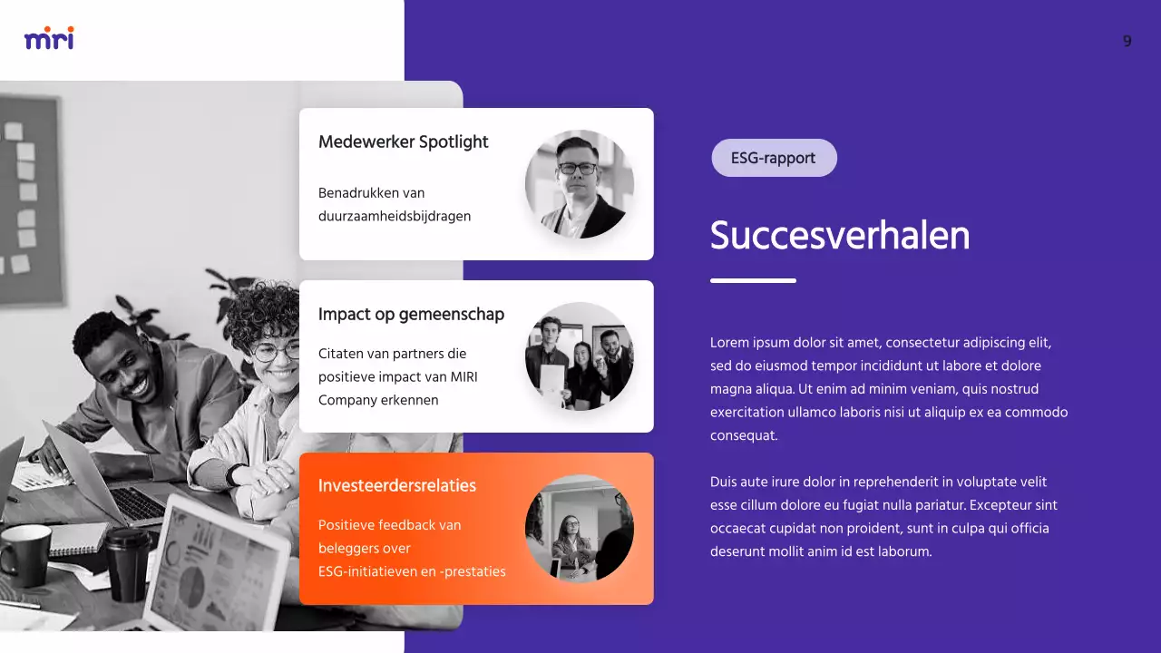 Paars en Oranje Modern ESG-bedrijfsrapport