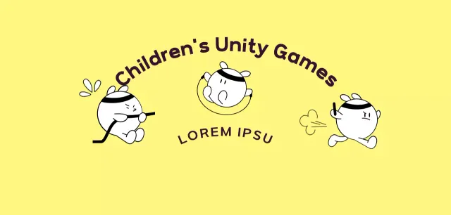 A simple children's athletic competition with cute characters