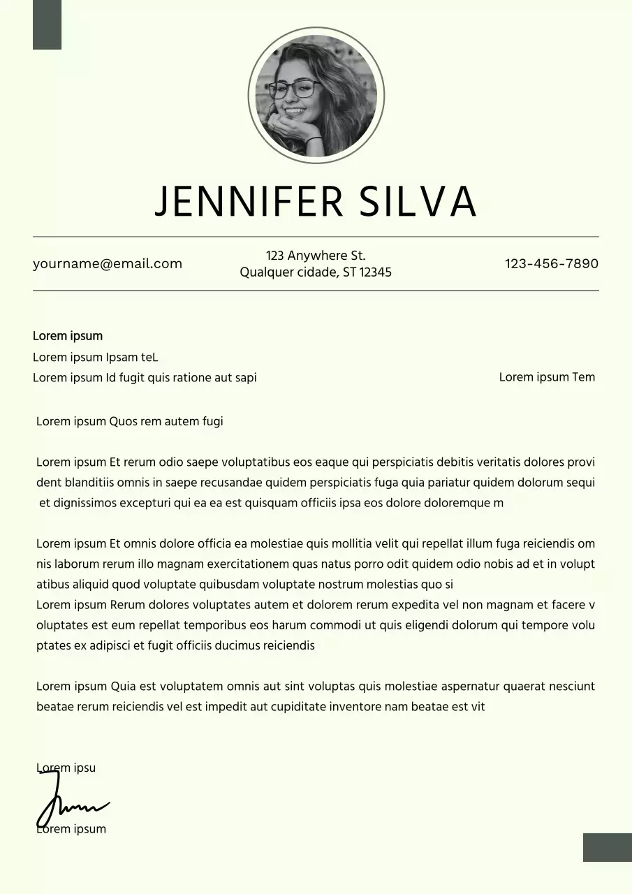 Menta Currículo pessoal simples Carta de apresentação para recrutamento