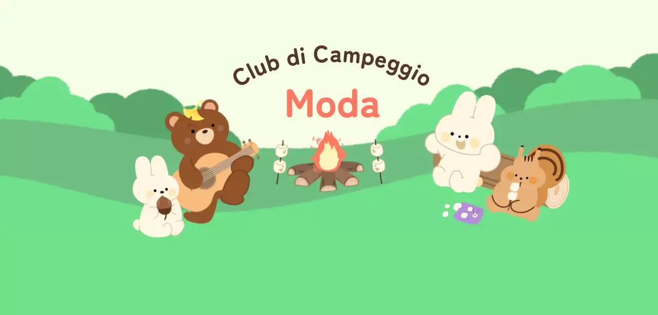 Festeggiate il vostro club del campeggio con simpatiche illustrazioni di animali