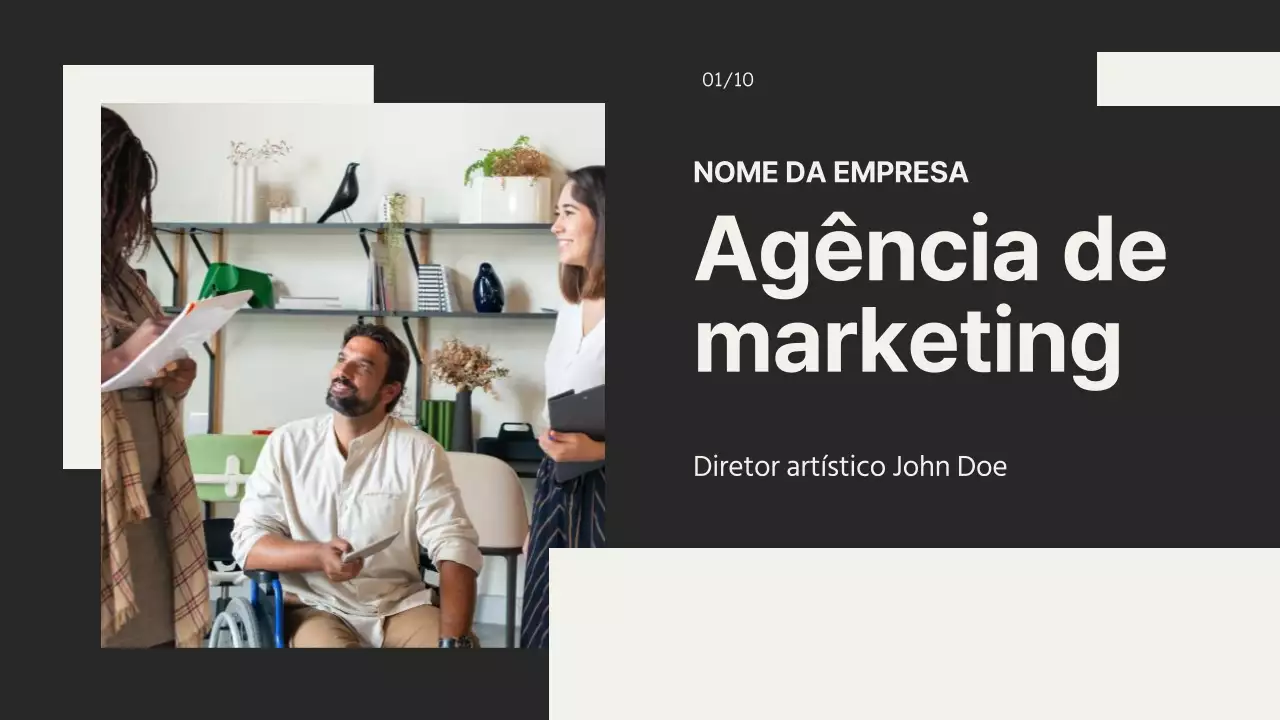 Black and White Minimal Marketing Agency Introdução da empresa