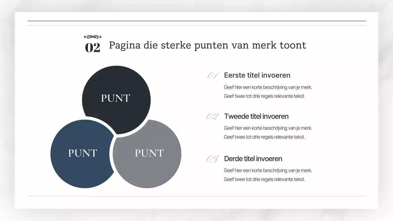 Promoot een luxueus merk in wit en marineblauw