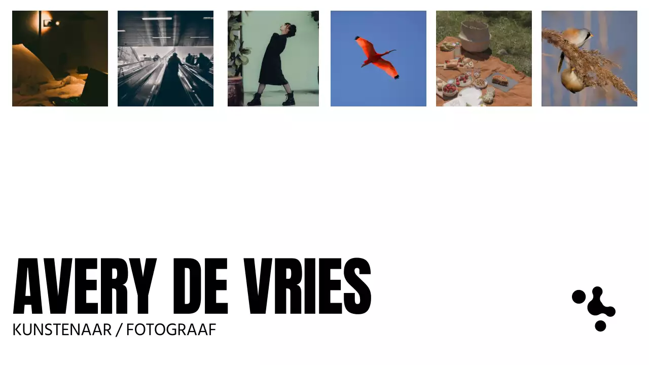 Zwart-wit moderne fotograaf introductie portfolio