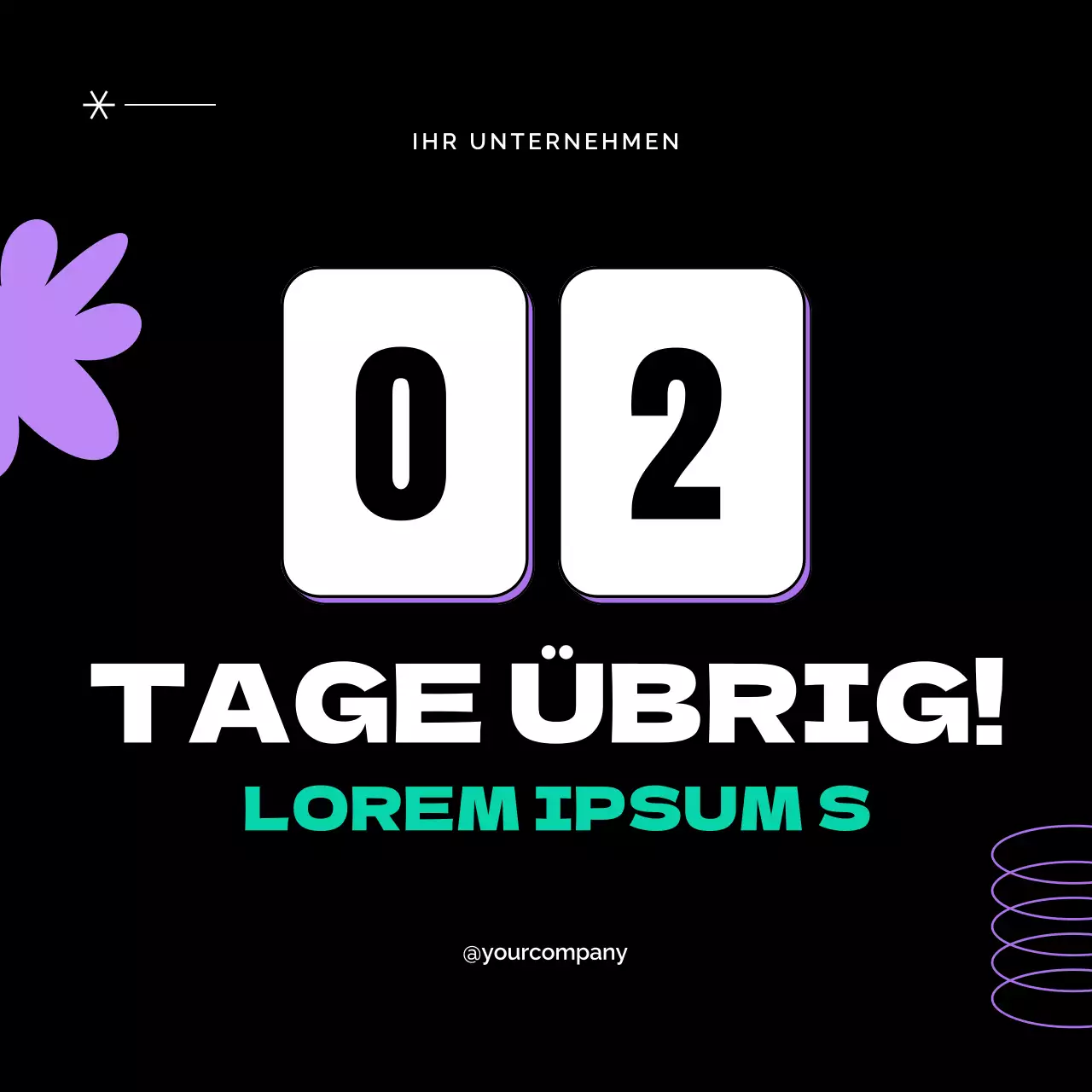 Schwarz und lila Moderne Content-Marketing-Werbung