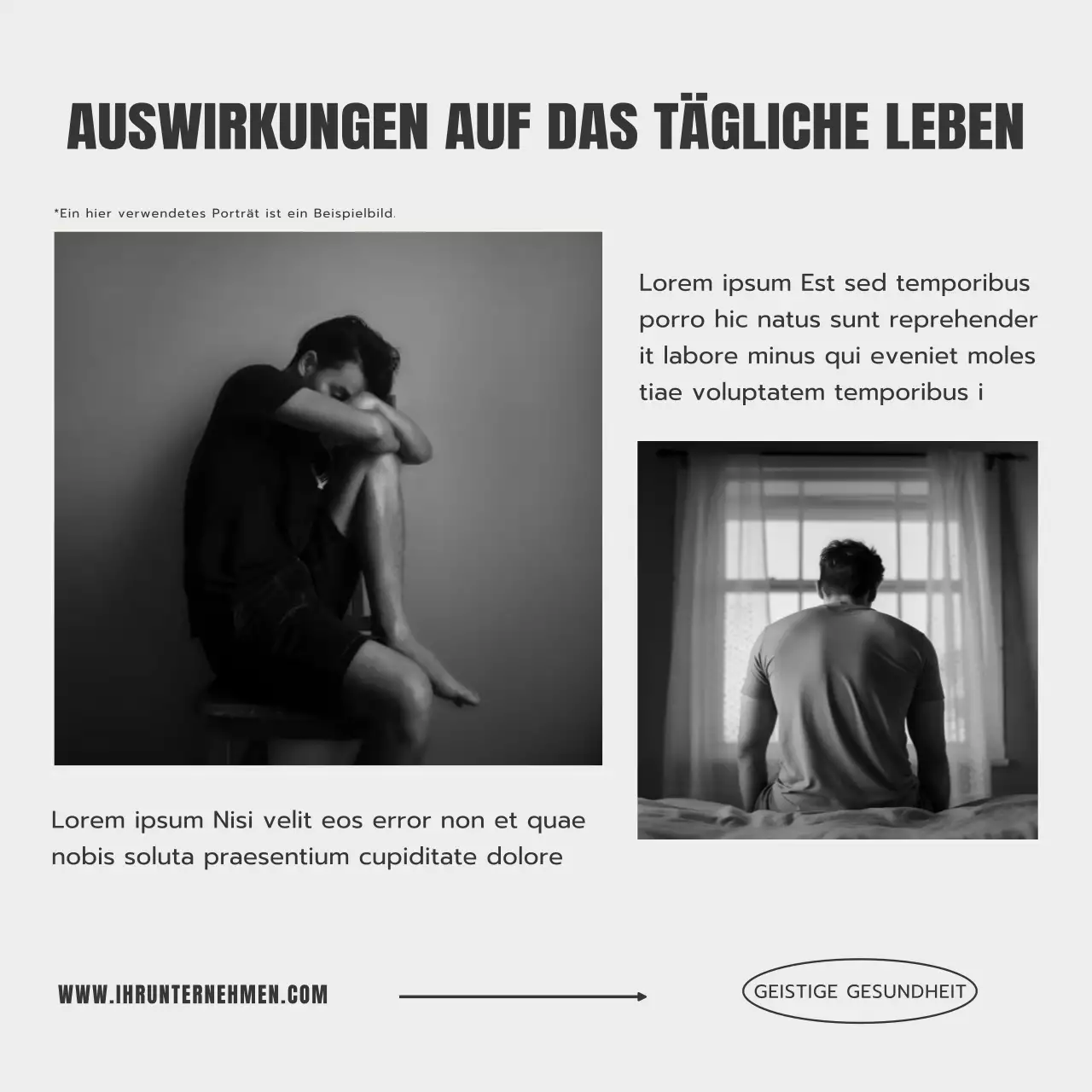 Beige und Grau Minimal Mental Care Psychologie Blog Förderung