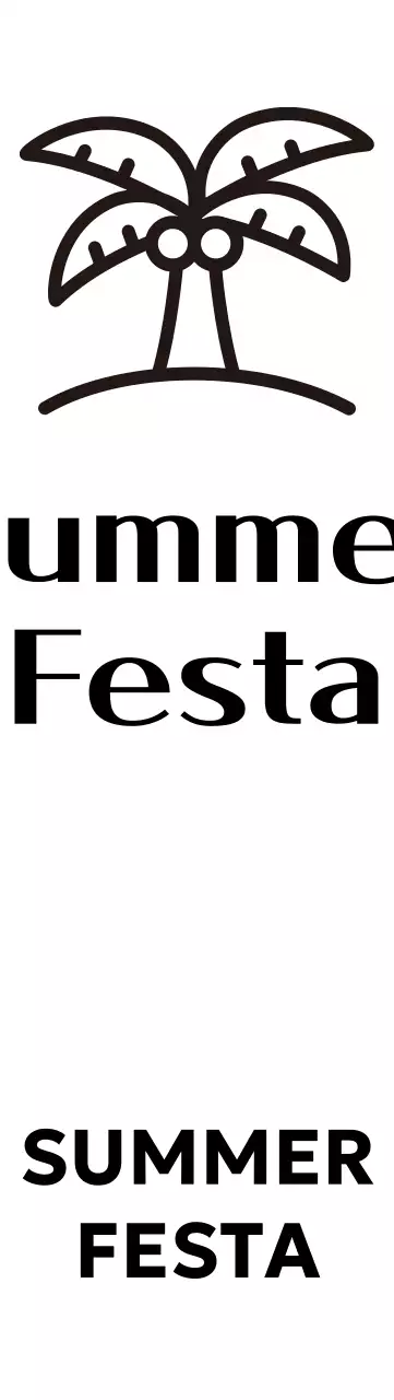 Festival musim panas yang semilir dengan ilustrasi pohon palem