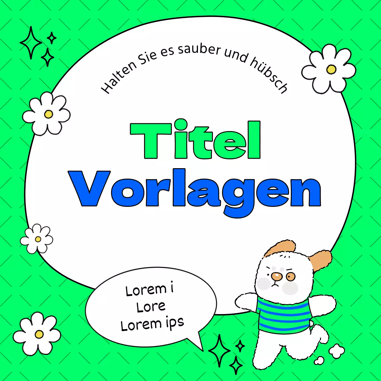 Niedlicher Titelrahmen in Orange und Rosa