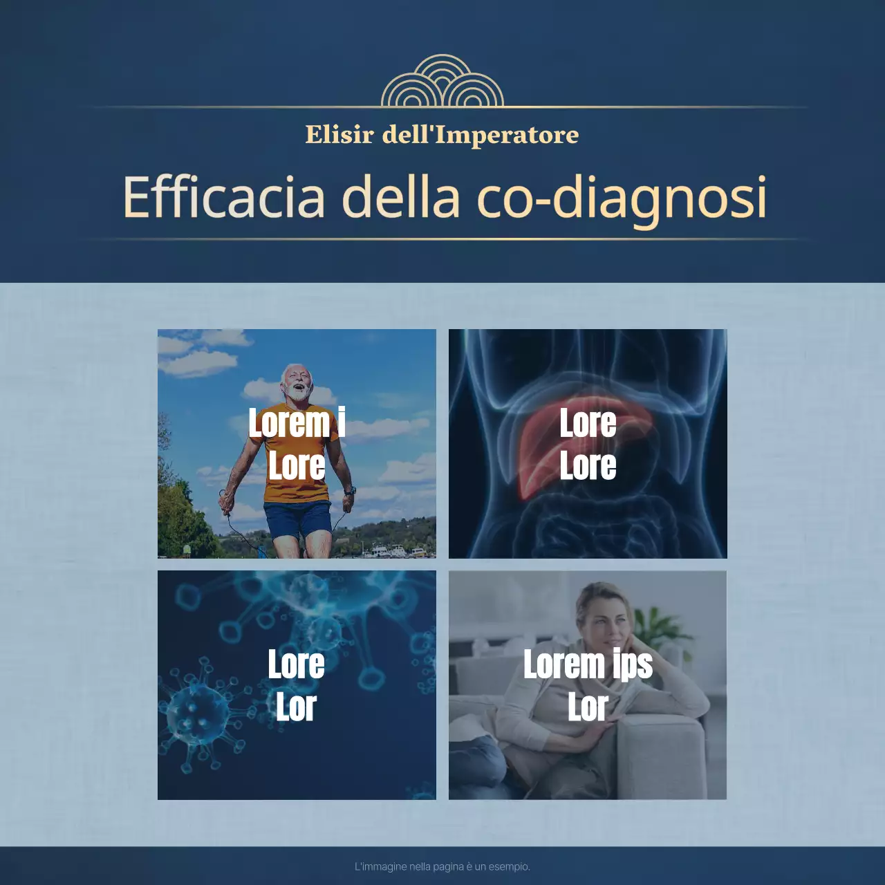 Pubblicità di erboristeria tradizionale per la festa della mamma in blu navy e oro