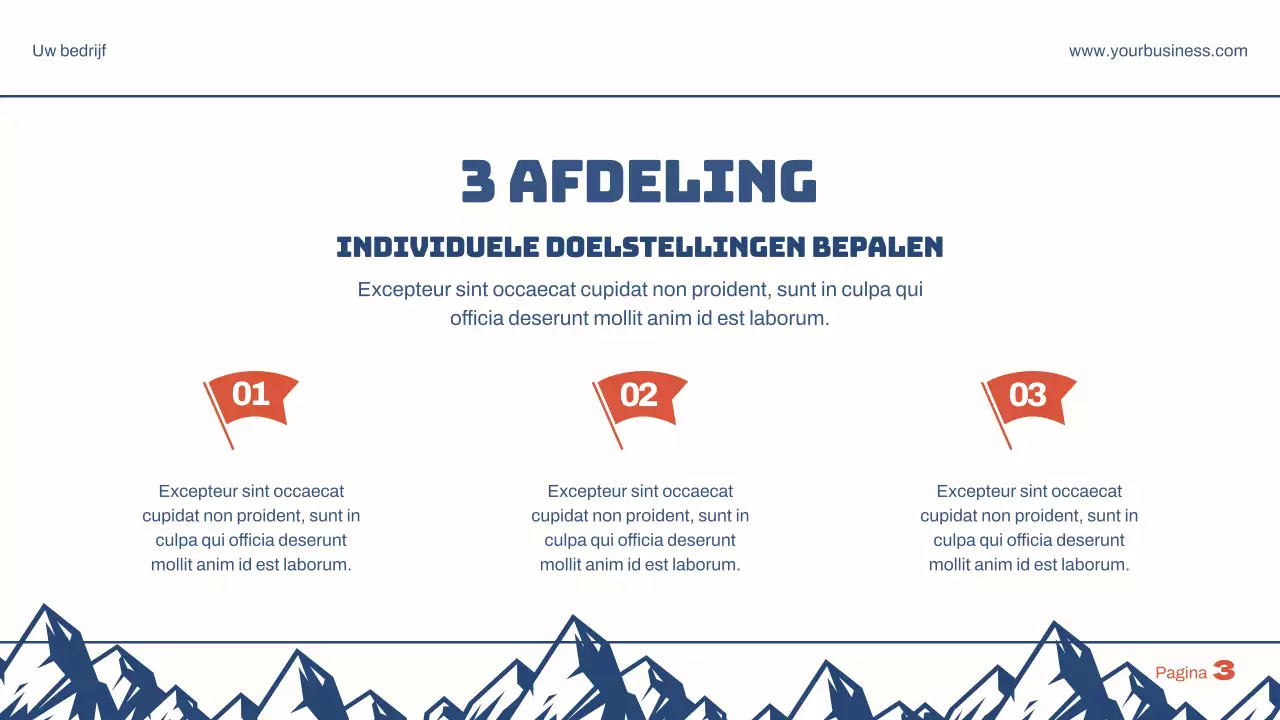 Blauw Rood Eenvoudige Bedrijfspresentatie voor Doelenplan