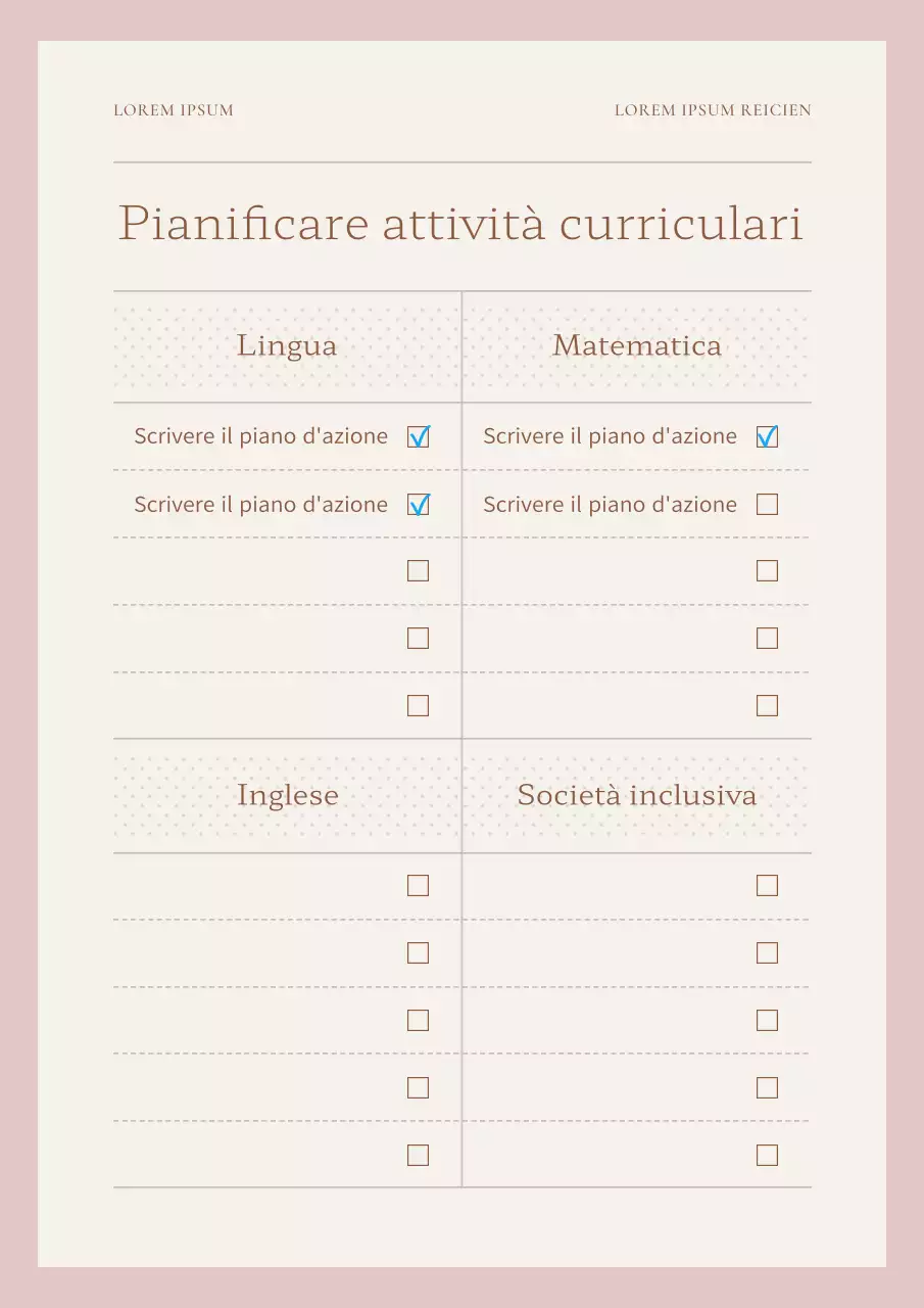 Agenda semplice rosa e avorio