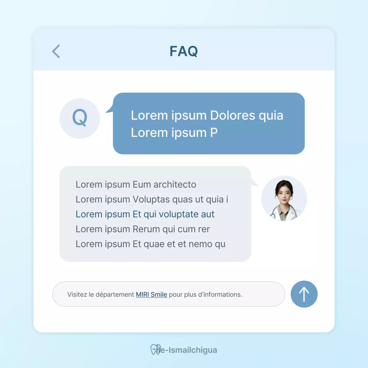 Un cabinet dentaire simple en blanc et bleu clair pour promouvoir le cabinet Q&R Promouvoir le cabinet