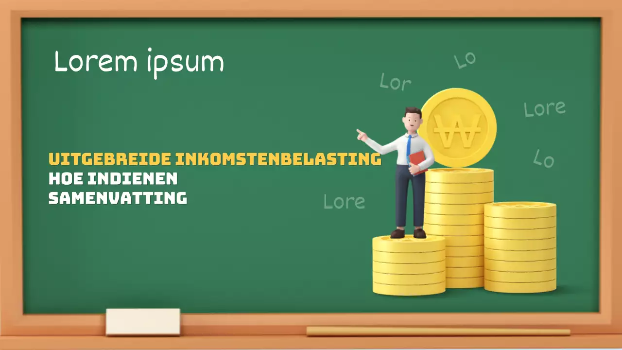 Retro geel en groen uitgebreide belastingaangifte informatie