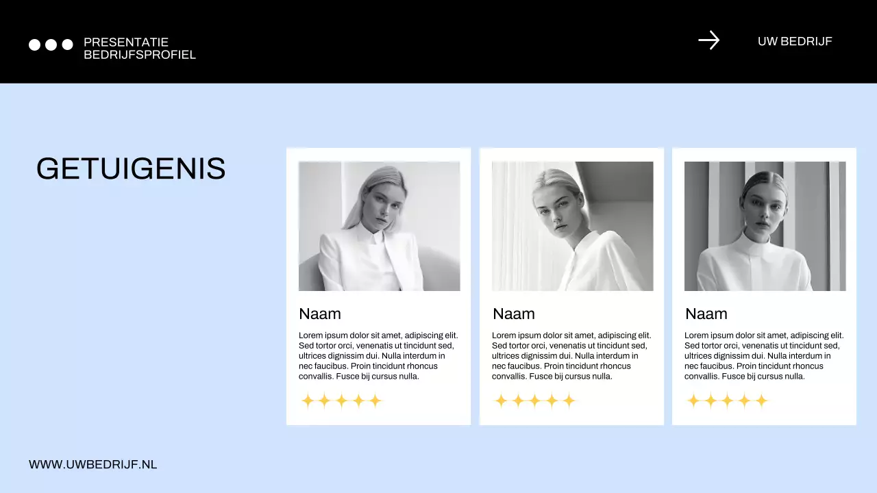 Blauw en zwart minimaal bedrijfsprofiel