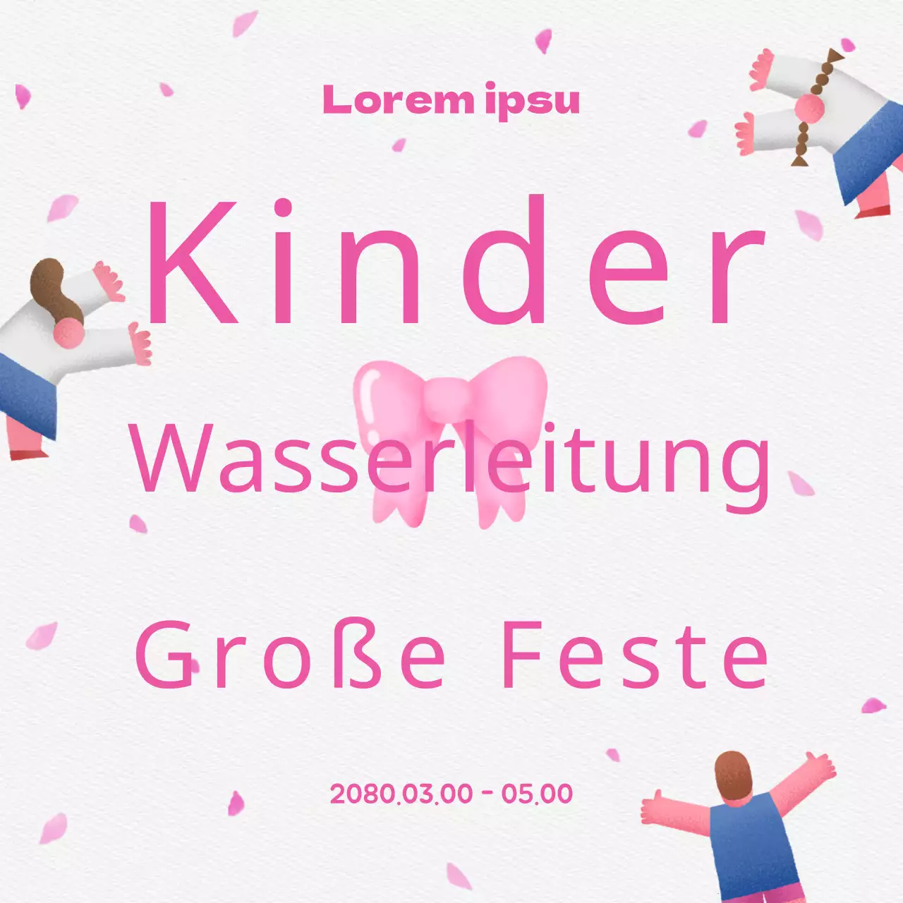 Förderung eines rosa-weißen Kindertages