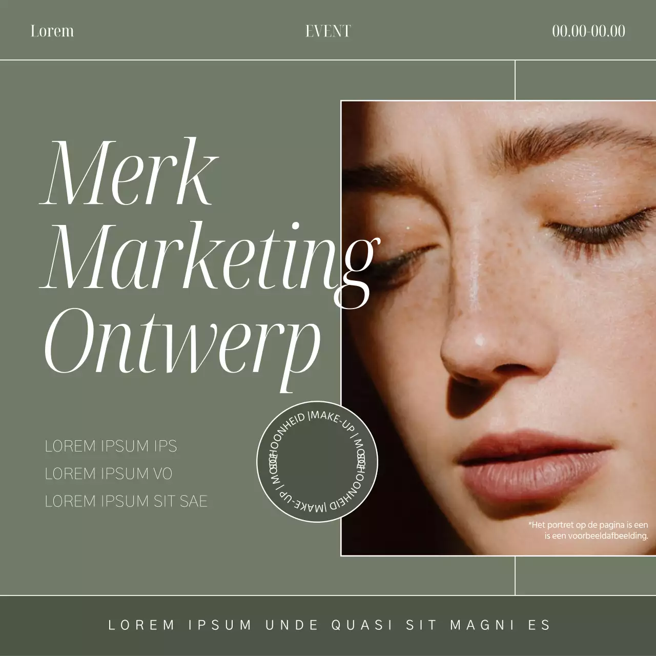 Een eenvoudige merkset in kaki promoten