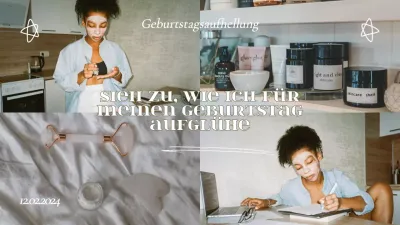 Blau minimal Geburtstag vlog Video Werbung