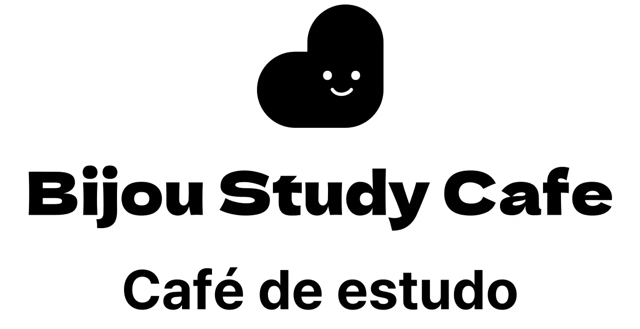 Logótipo de sala de leitura de café de estudo num tipo de letra arredondado