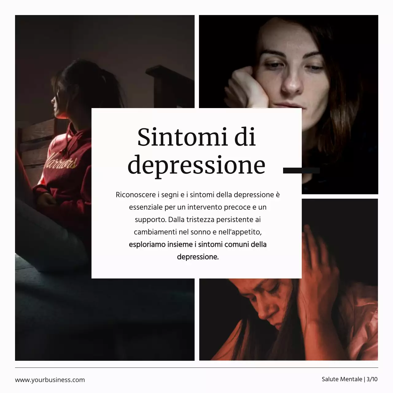 Pubblicità in bianco e nero della campagna per la salute mentale