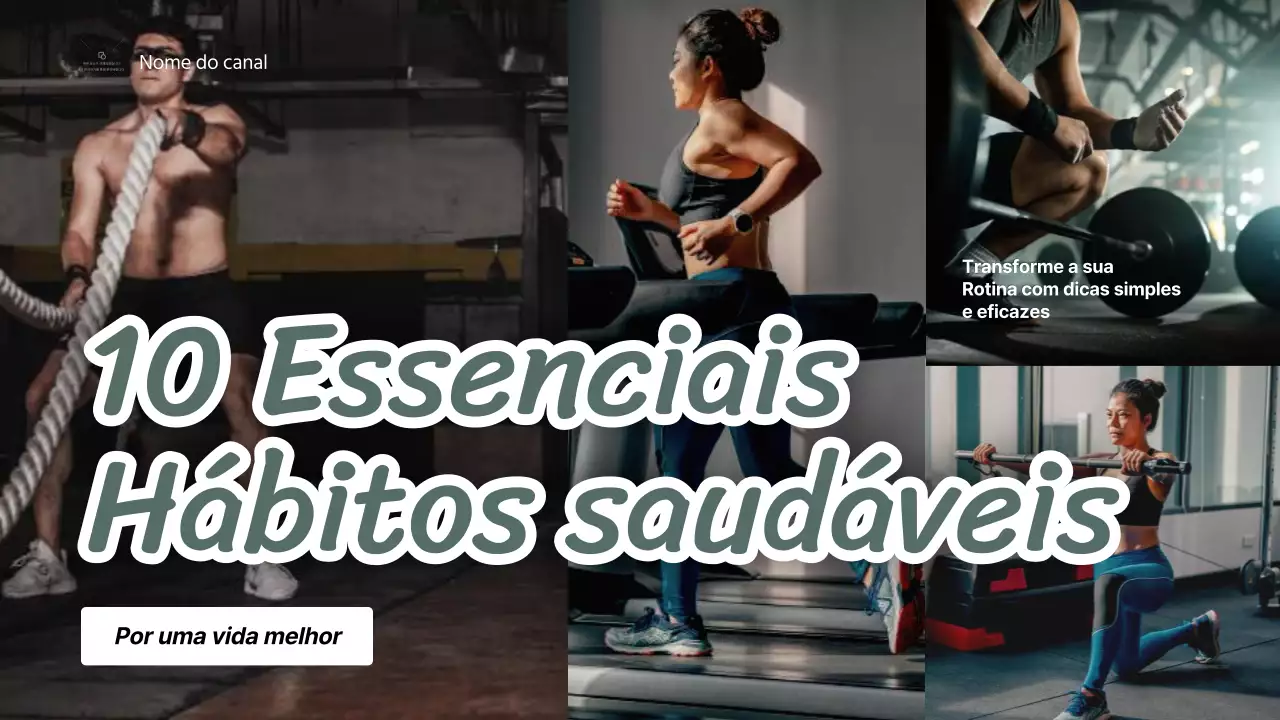 Preto e branco Hábitos simples e saudáveis Dicas Youtube Thumbnail Video