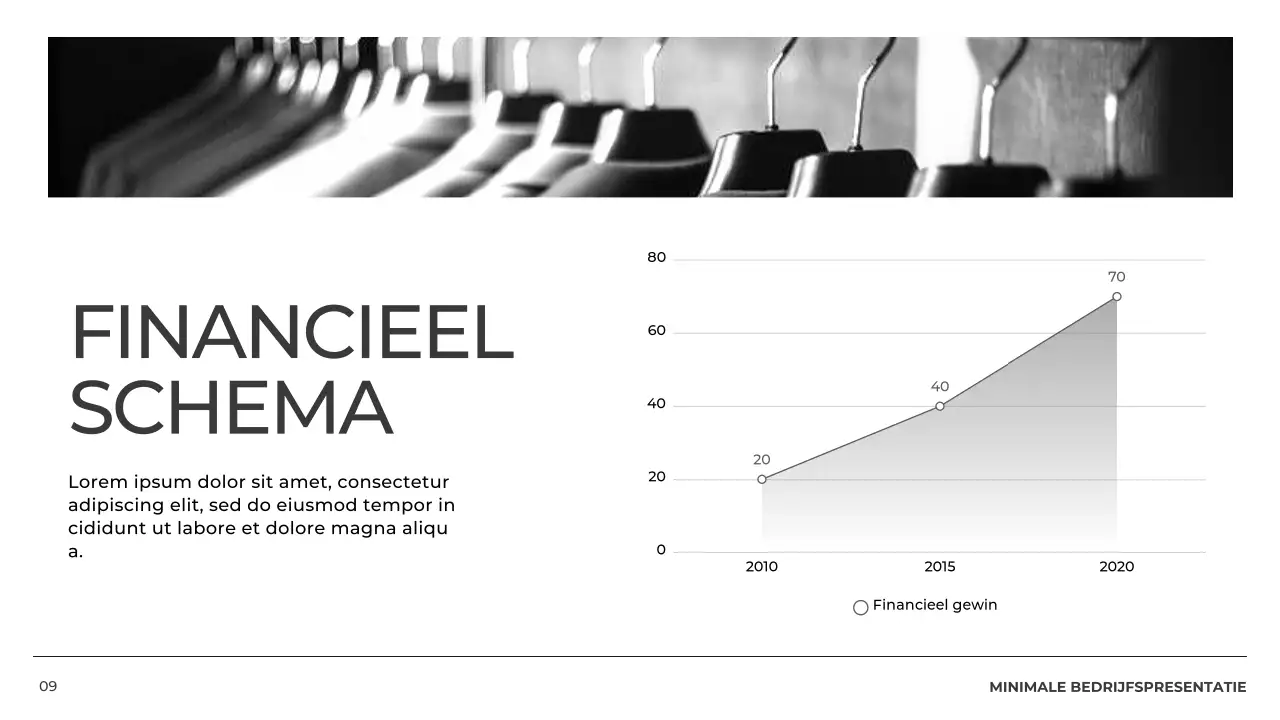 Zwart-wit Minimal bedrijfsprofiel Product Pitch
