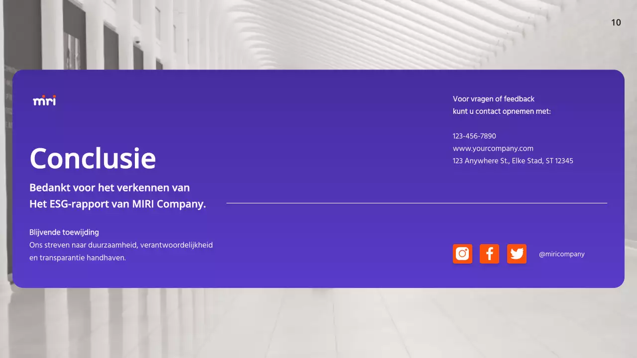 Paars en Oranje Modern ESG-bedrijfsrapport